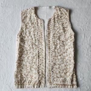 Boys 6 - 8 Years Embroidered Vest Gold Ivory Silk Wedding Party Event Age 7 Kids